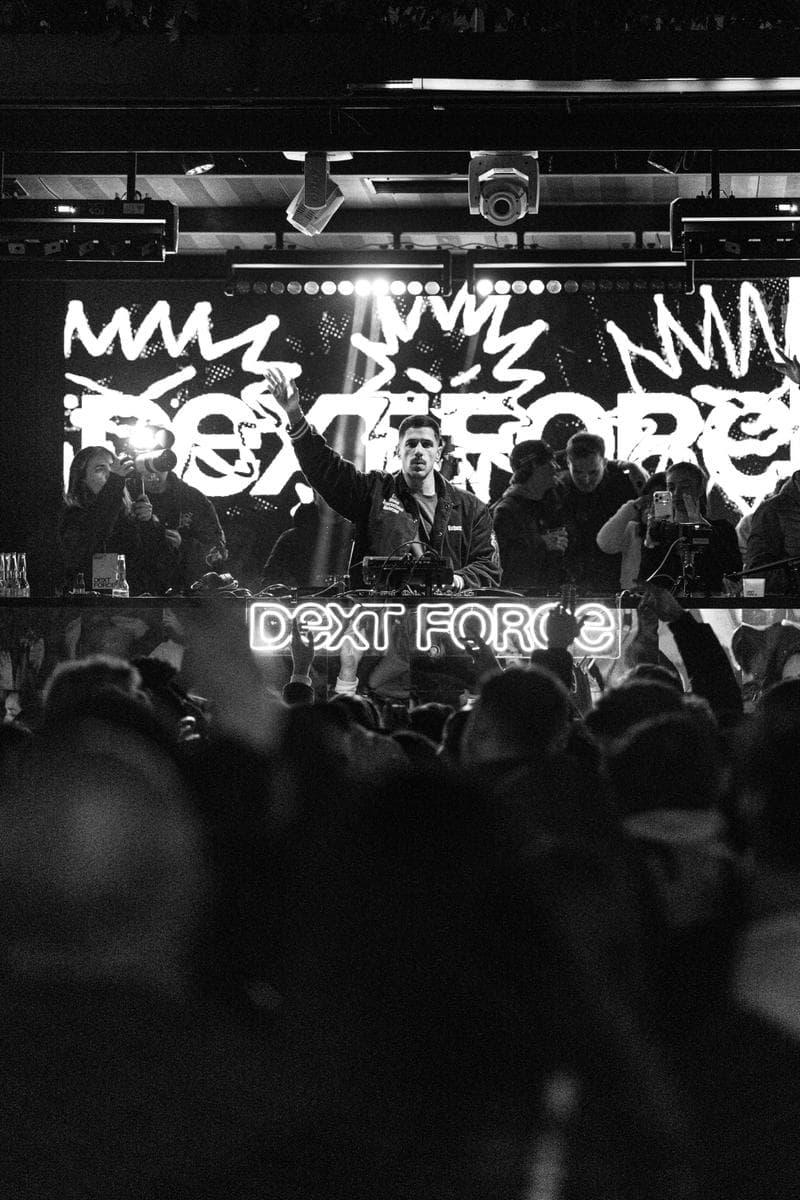 DJ performing on the Dext Force Festival stage in Barcelona with crowd